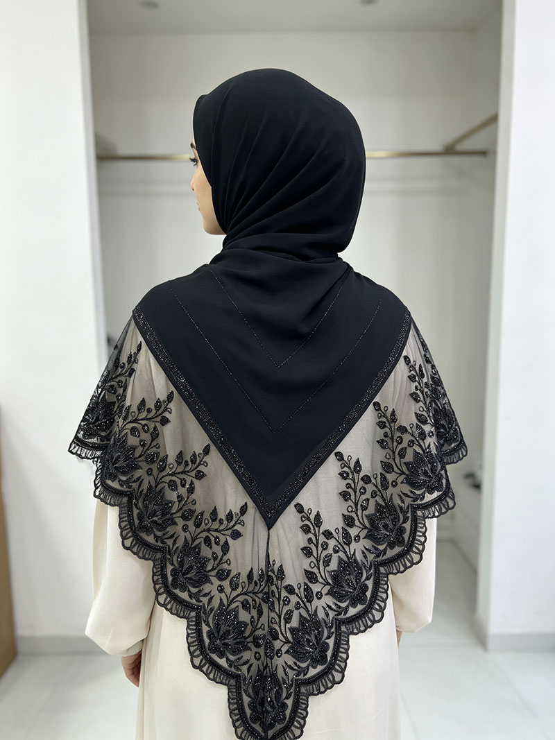 Scarfs With Mesh Lace